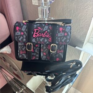 Black and Pink Barbie Bag/ Barbie Themed Crossbody Purse